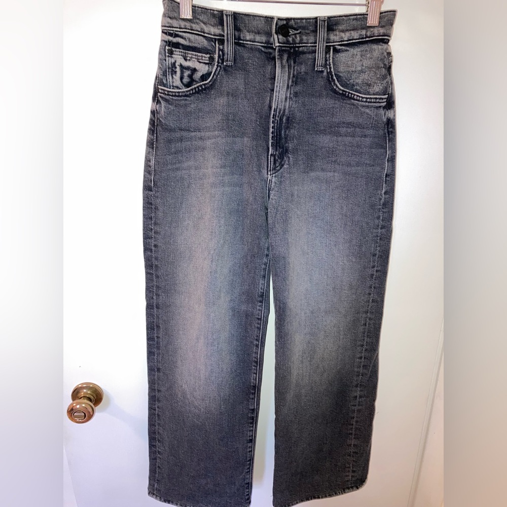 MOTHER Women's Washed Black Cropped Jeans